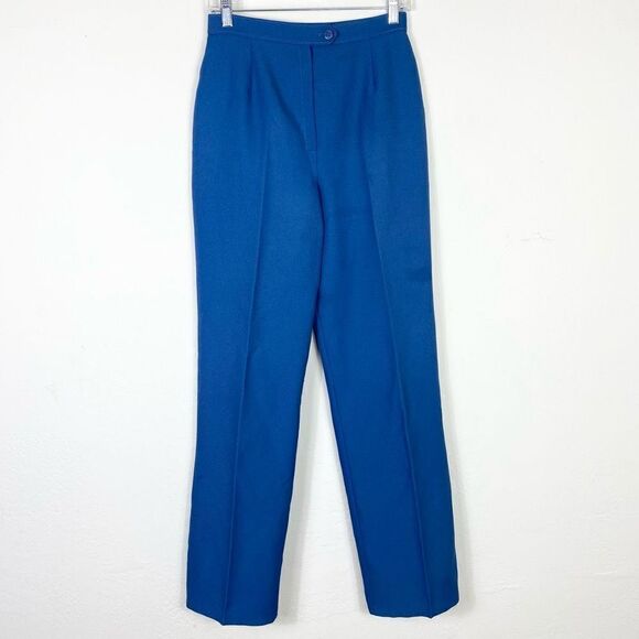 Vintage Retro Koret Blue High Rise Straight Leg Pants - Picture 1 of 8